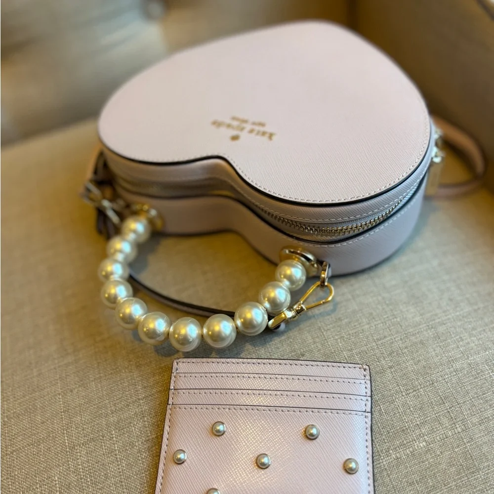 Kate Spade Heart Crossbody Bag with Pearl Handle - Lavender